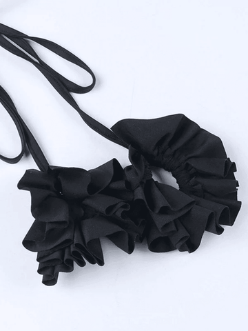 Neckholder-Camisole mit Rüschenbesatz