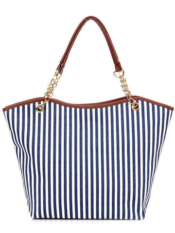 Stripe Fringe Tote Bag