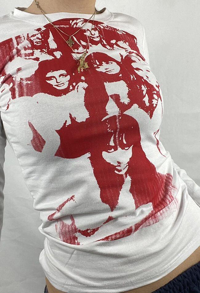 Camiseta de manga larga serigrafiada