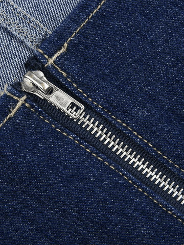 Seam-Detail Denim Corset Top