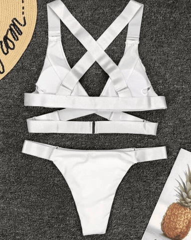 Buckle Brazilian Bottom Push-Up Two-Piece Bikini