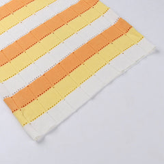 Striped Color Block Sleeveless Knitted Bodycon Mini Dress - Orange