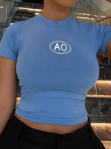 Short Sleeve Logo Crop Top