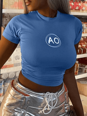 Short Sleeve Logo Crop Top