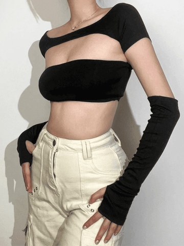 Conjunto de top de tubo y bolero de manga corta