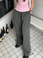 Side Piping Baggy Wide Leg Pants
