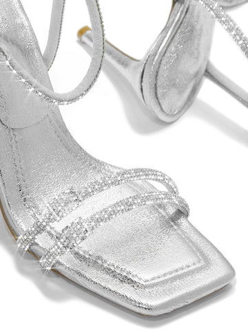 Rhinestones Ankle Strap Heels