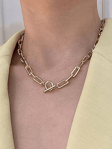 Simple Link Chain Toggle Necklace