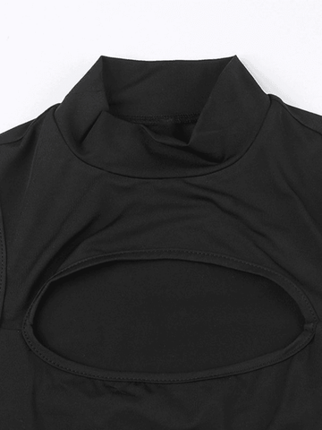 Ärmelloser schwarzer Bodysuit mit Cut-outs