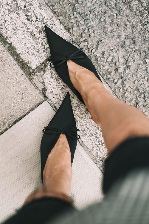 Pointed Toe Low Heel Mules Flip Flop