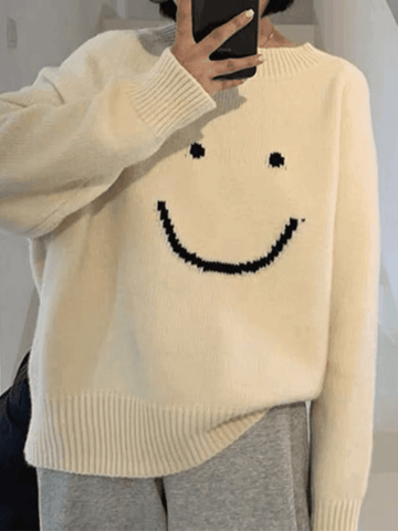 Pullover mit Smiley-Muster