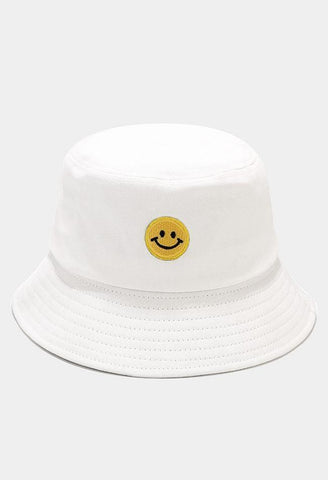 Sombrero de pescador con parches Smiley