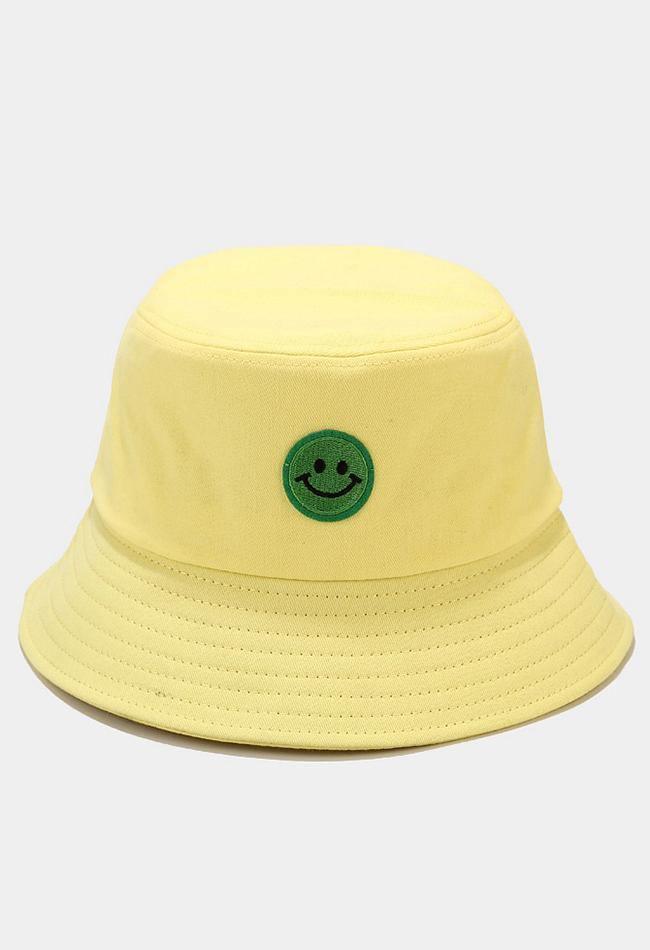 Smiley Patched Bucket Hat