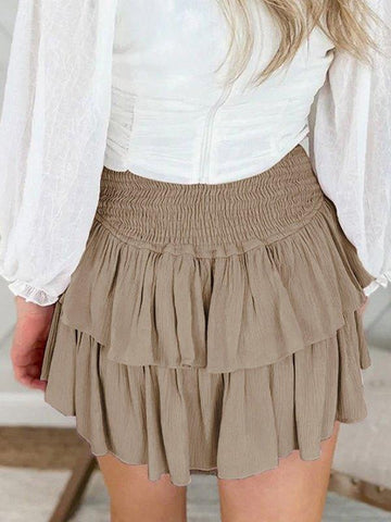 Smock Tiered Ruffle Mini Skirt