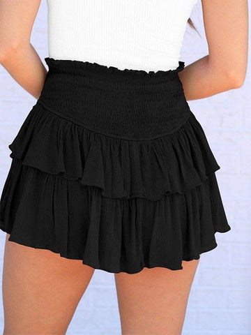 Smock Tiered Ruffle Mini Skirt