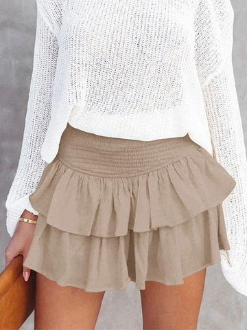 Smock Tiered Ruffle Mini Skirt