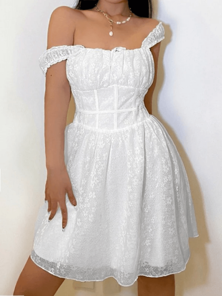 Smocked Back Corset Mini Dress