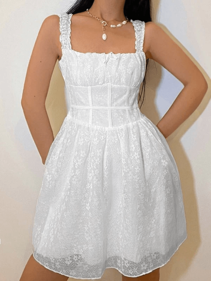 Smocked Back Corset Mini Dress