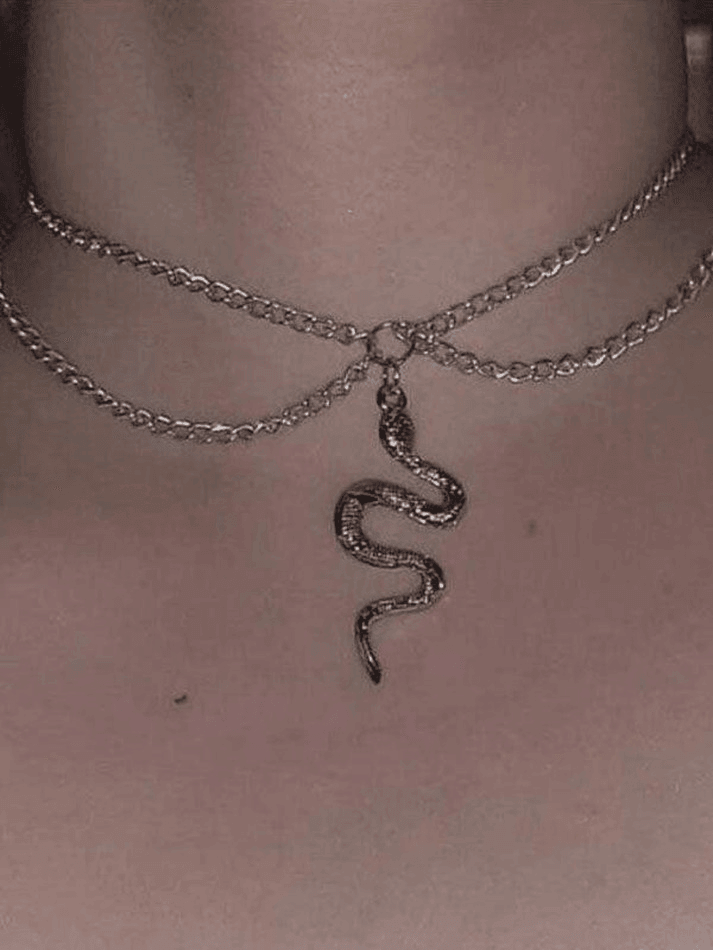 Snake Pendant Double Layer Necklace