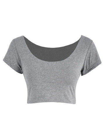 Einfarbiges Crop-Top mit quadratischem Ausschnitt