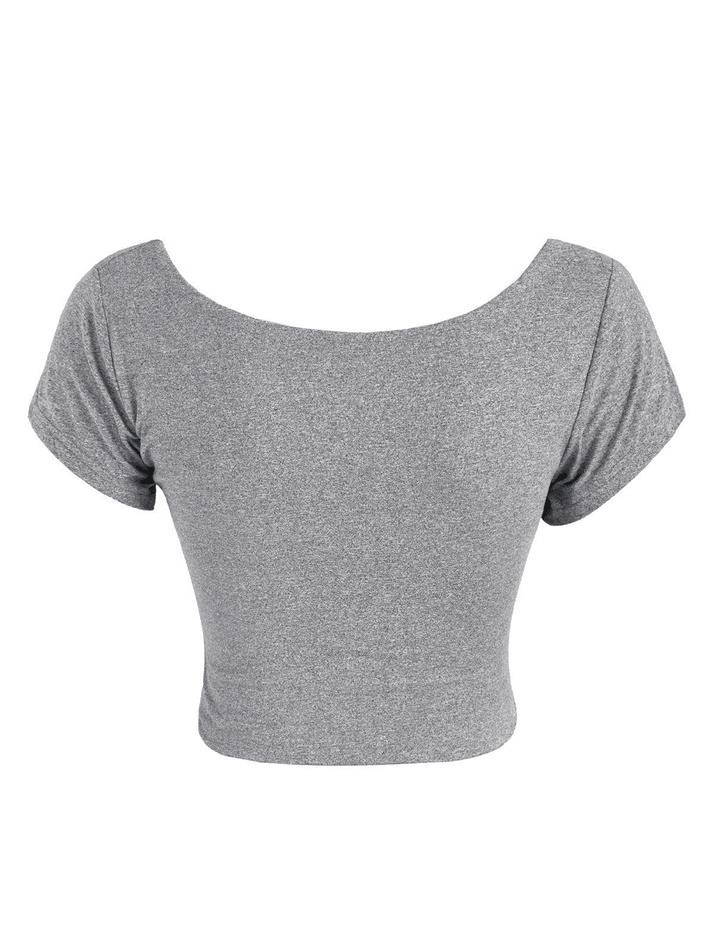 Einfarbiges Crop-Top mit quadratischem Ausschnitt