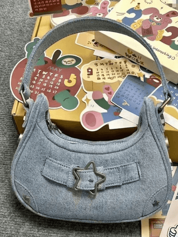 Star Embellish Pu Shoulder Bag