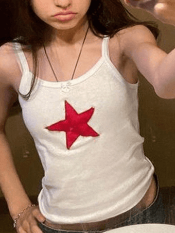 Top camisola blanco con estrellas bordadas