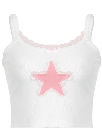 Tanktop aus Spitze mit Sternenmuster