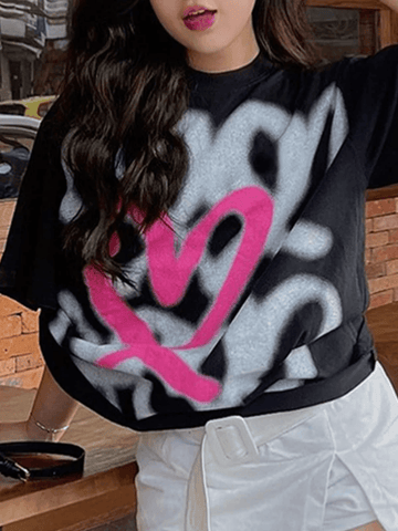 Camiseta de manga corta con estampado de letras de calle