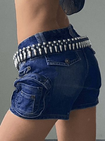 Shorts vaqueros de tiro bajo estilo urbano