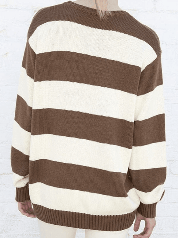 Striped Crew Neck Knit Sweater