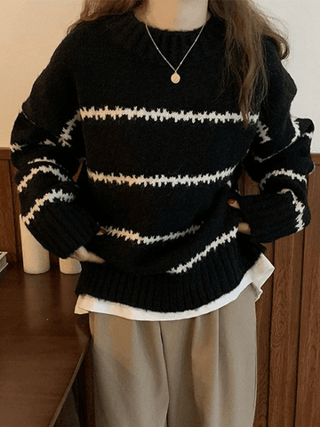 Gestreifter Pullover Strickpullover