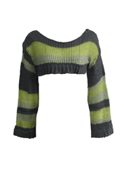Striped Long Sleeve Bolero Sweater Top