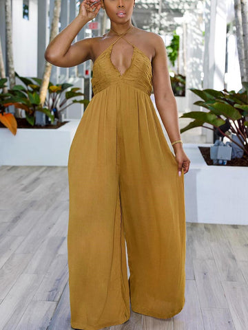 Halter Wide Leg Jumpsuit