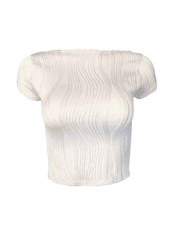 Textured White Crop Top