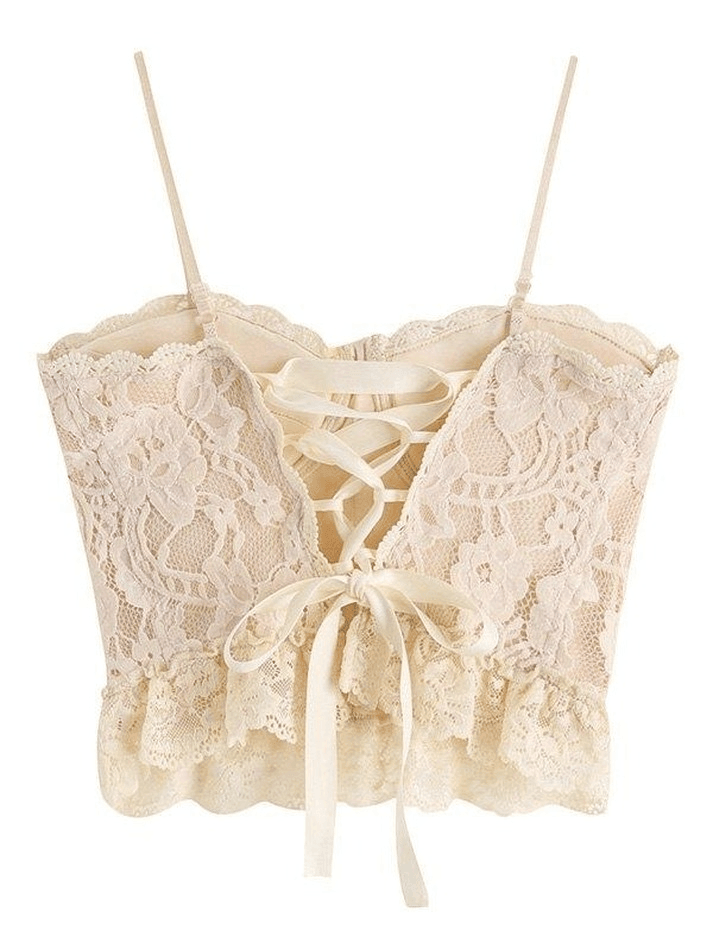 Tie Back Lace Bustier