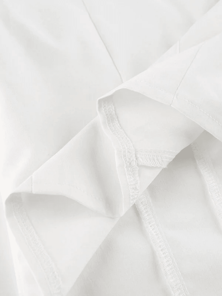Tie Design White Cropped Blouse – Omcne
