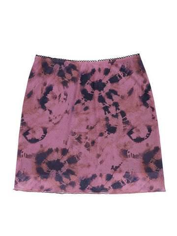 Tie-Dye Mesh Mini Skirt