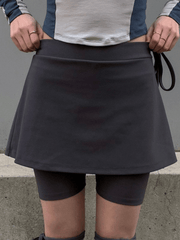 Tie Strap Shorts Mini Skirt