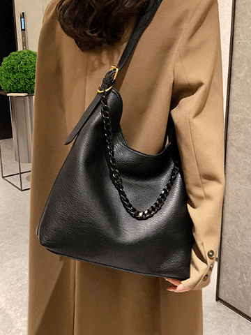 PU Solid Shoulder Bag