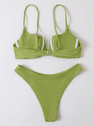 Geripptes Bikini-Set mit Bügel