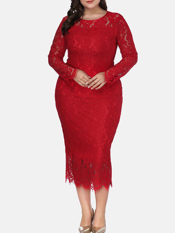 Long Sleeve Lace Maxi Dress