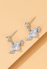 Vintage Cherub Wing Rhinestone Earrings