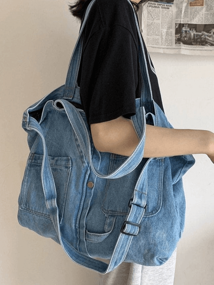 Vintage Denim Large Shopper Bag