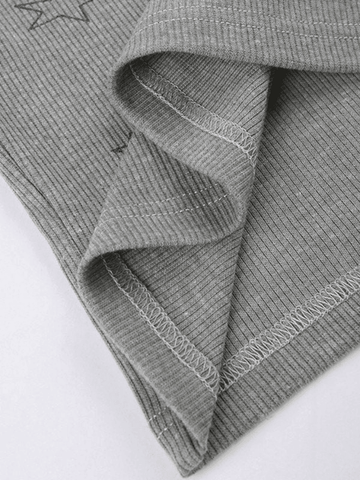 Camiseta sin mangas con estampado floral vintage de estrellas
