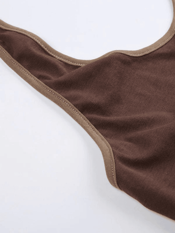 Top corto vintage con cuello halter