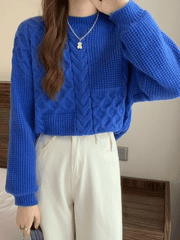 Vintage Long Sleeve Cable Knit Sweater