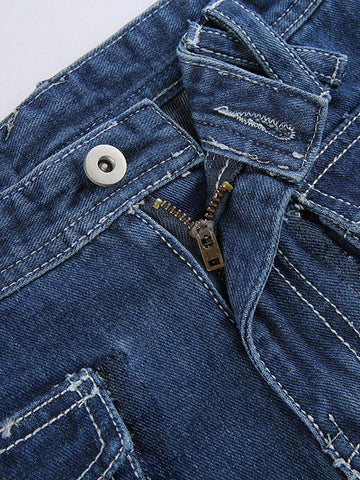Vintage Cargo-Jeans mit niedriger Taille