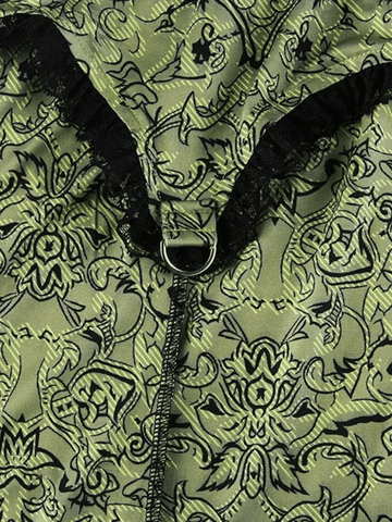 Falda larga con estampado de patchwork de sirena vintage