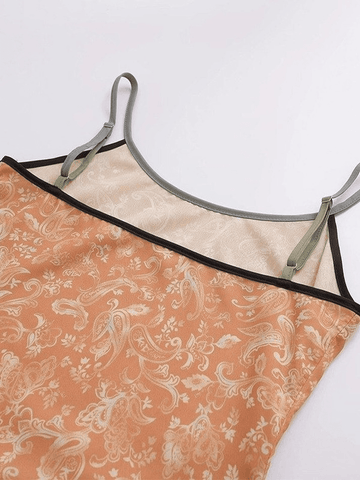Vintage Paisley Print Maxi Dress